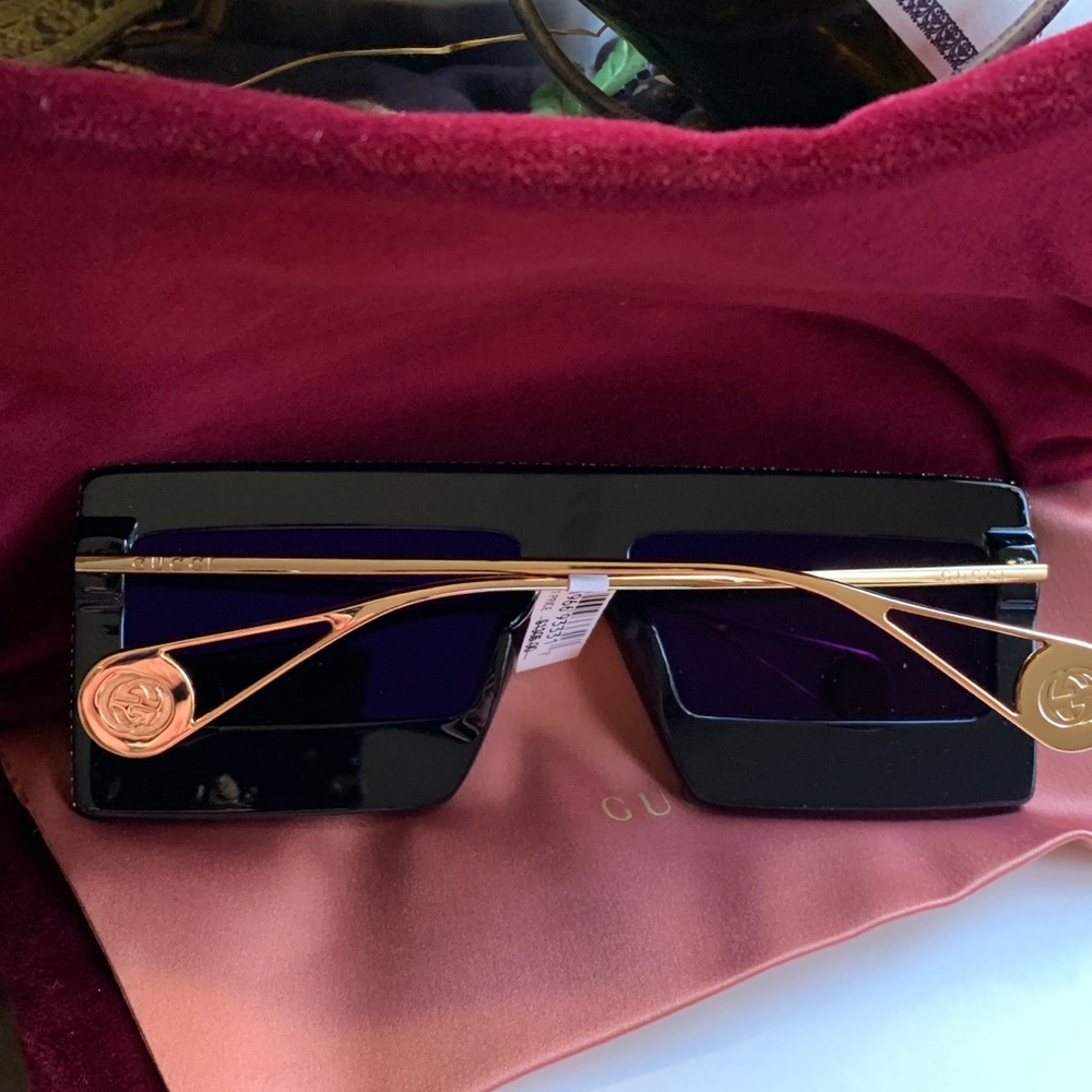 SOLD⛔️Authentic GUCCI 60 Rectangular "Hollywood collection " crystals acetate - Picture 15 of 16